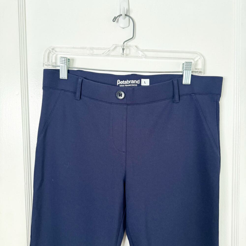 Betabrand Classic Dress Yoga Pant Navy Blue Slimming Stretch Cropped W0249-NY L - Picture 4 of 13